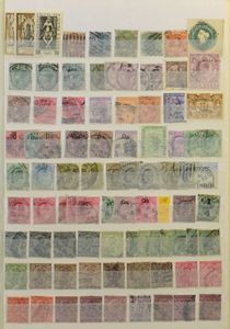 Diverse landen in 9 insteekboeken en 1 map, w.o. India, Sri Lanka, Europese landen, zm/m/ntz