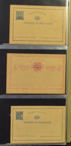Companhia de Mozambique, mooie verzameling postwaardestukken, in album vanaf n° 1 met veel geïllustreerde kaarten, alle verschillend, ook enkele stukken Niassa, zelden aangeboden, ook thematisch interessant w.o. olifanten, zm
