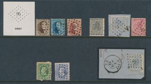 Lotje klassieke zegels van Diest, N° 14/15, 17/18, 20 en 30/31, behoorlijk tot mooie kwaliteit, voor de stempelzoeker, zm/m