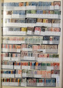 Verzameling diverse landen in 6 insteekboeken, w.o. Frankrijk, Engeland, Spanje, Zwitserland, zeer veel zegels (!), zm/m/ntz