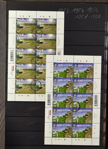 Restant blokken, kleinbogen, kleine velletjes, enz., thema CEPT in 7 insteekboeken/albums, ntz