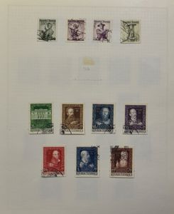 1945/2025 Onvolledige verzameling in album + op kaartjes, waarbij betere reeksen en LP, zm/m