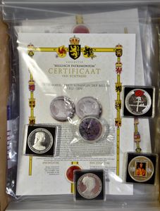 PENNINGEN: Silver and gold plating, met hoge aanschafwaarde (21 stuks)