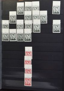 1953/1972 Samenstelling plaatnummers in insteekboek, w.o. Boudewijn bril, Koninklijk Huwelijk, Elström, zm/m