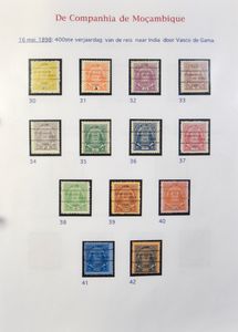 Companhia de Moçambique et Nyassa 1892/1941, vrijwel volledige verzameling in ringband boordevol thema, w.o. olifanten, giraffen, Nyassa met omgekeerde middenstukken (8x), met uitgebreide beschrijving, zm/m