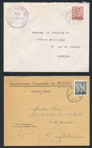 1940/2004 Samenstelling +/-360 brieven diverse uitgiften, w.o. aangetekend, AR, ambulant, expres, o.a. Poortman, Boudewijn bril, Velghe, Elström, Buzin, zm/m