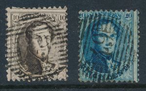 N° 14/15, beide met afstempeling P.49-Gheel, zm (COBA €50)