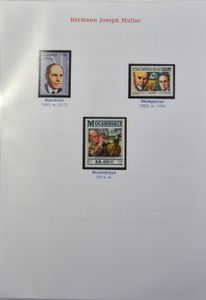 Nobelprijzen geneeskunde en fysiologie, zeer mooie verzameling op bladen in 4 ringklasseurs, zm