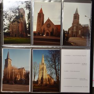 Verzameling zichtkaarten, diverse plaatsen, klassiek tot heden, met o.a. Beerst, Anezgem, Westvleteren, etc., honderden in 6-tal mappen (+1000 stuks)