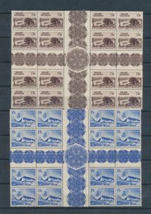 N° 484/87, alle in blok van 16 met midden bladboord (kruis), alle postfris of enkele na, zie scan, zm