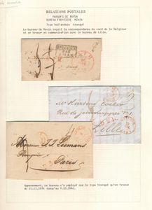 Voorlopers, 5 ex. alle met communicatie met het Bureau van Lille (grenskantoor), vanuit Ath, Ostende, St.-Nicolas, Anvers en Liège, zm