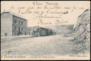 Paliseul, stoomtram in de tramhalte te Opont (1 stuk)