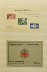 1915/1976 Samenstelling diverse uitgiften in insteekboek waarbij tandingen kleine Montenez en 1915, enkele variëteiten, Mercier 1x **/* en 1x hergomd, Boudewijn bril *, 914B **, zm/m/ntz