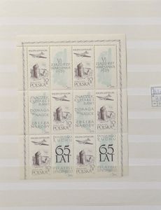 Verzameling/voorraad Oost-Europa met Tsjechoslowakije, Polen blokken, Rusland, Roemenië, beter materiaal aanwezig, in 7 boeken, zm/m/ntz