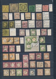 1850/1875 Mooie samenstelling Staten en Brustschild met veel betere zegels, ook na te zien op stempels, zm/m/ntz