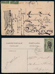 1910/1914 Lot of 8 picture postcards with ‘5c.’ and ‘10c.’ postage (Mols 1910) to Belgium, very fine 
