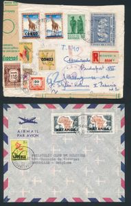 1960/1963 Large lot of 45 letter-cards/letters from Katanga, including first-day covers, commercial mail, and items from Jadotville; a lot rare and highly sought after, in very fine 