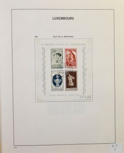 1852/2008 Verzameling in 6 albums en 1 insteekboek met veel extra's zoals brieven, boekjes, met betere Caritas-reeksen, Intellectuelen, Europa, 1956 in paren op FDC-brief, zm/m/ntz