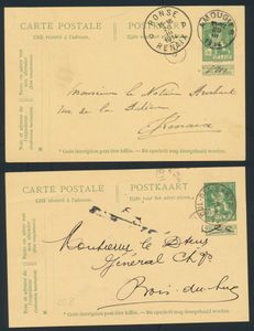 1912/1914 Verzameling enkelcirkelstempels op 180 PWST 
