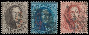 N° G14A (plaat II, positie 119), G 15A (plaat I, positie 223) en G 16A (plaat I, positie 63), ex. Vertommen, zm