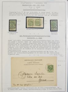 Tramverzameling of brieven met naamstempels, meestal West-Vlaanderen met sluisstempels strafport Leysele in ringklasseur, zm/m