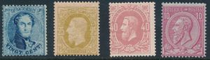 1865/1885 N° 15B, 32, 34 en 46, gom na te zien, ntz