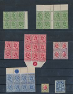 Orange River Colony, 1903/1981, samenstelling zegels (48x) en poststukken, blokken en plaatnummers, brieven met opdrukken op 