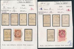 N° 57 (7x) en 58 (5x), alle met firmaperforatie, zm/m