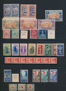 Mooie samenstelling (ook gebieden), met veel betere zegels, goed na te zien vanwege getinte gom zoals gebruikelijk in de periode voor 1940, zm/m/ntz (Zeer hoge cataloguswaarde)