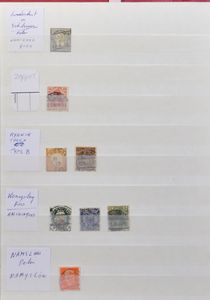 1872/1940 Kleine verzameling Duitse zegels met stempels van steden die nu buiten Duitsland liggen in dun insteekboek, vooral Polen en Frankrijk, zm/m