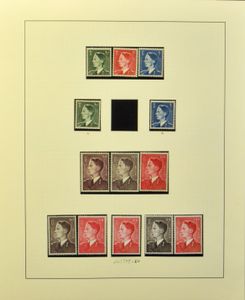1952/1971 Uitgebreide verzameling in Lindner album, waarbij variëteiten, curiositeiten, kleurnuances, dienst, rolzegels, zm