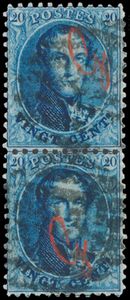 N° G15 - verticaal paar, plaat I, positie 173-188, zelden aangeboden in paar, prachtig, Ex. Vertommen, liefhebbers prijs