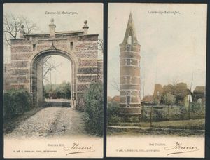 Deurne, kastelen + gemeentehuis, Hermans in kleur (5 stuks)