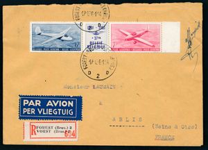 Lotje van 22 brieven, alle luchtpost, w.o. veel eerste vluchten, Belgisch-Congo, Honolulu, Expo '58, enz., zm