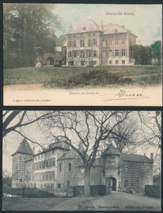 Deurne, Kasteel Bisschoppenhof, w.o. 3 prachtige Hermans in kleur (4 stuks)