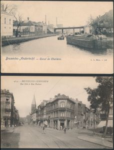 Brussel en randgemeenten in doos + klein albumpje (+/-800 stuks)