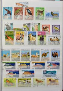 Samenstelling diverse landen in 9 insteekboeken, waarbij Roemenië, Rusland, China, Taiwan, Reich, Saar, Italië, San Marino, Cuba, Singapore, Tsjechoslowakije, enz., zm/m/ntz