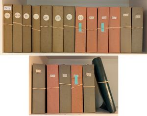 1967/1997 Verzameling FDC's, omslagen zegels gest. in postfolders, zegels **, in 18 zelfgemaakte mappen + 1 plastiek map (ook enkele oude kaarten aanwezig), zm/m