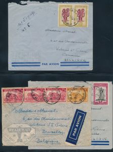 1947/1951 Set of 5 letters written by a CMB radio officer whilst on board the various ships on which he served; on the back of the letters are handwritten cancellations reading ‘M/S MAR DEL PLATA’, ‘ALEX VAN OPSTAL’, ‘S/S MAFUTA’ and ‘S/S LINDI’; one of a kind; very fine/fine/to be checked