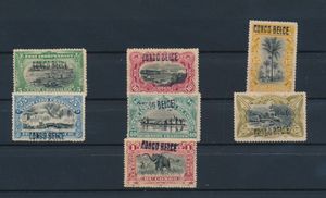 N° 30L to 36L, from ‘5c. green’ to ‘1fr. carmine’ with a local overprint of type 2, very fine (OBP €145 for L1, €267 for L2 – see attached table)