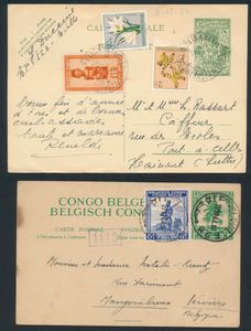 1944/1960 A fine lot of 25 postcards and picture postcards, including a year-end postcard, with re-stamped postage and good cancellations; very fine condition/to be checked
