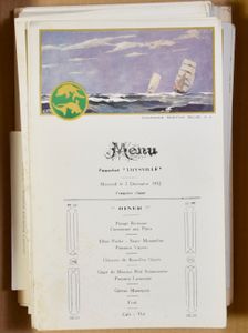 MENU'S scheepsmenu's, 100x C.M.B. + 30-tal andere menu's