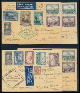 1937/1970 Set of 14 letter-cards/letters from or to the Congo, most sent by airmail, several interesting griffs and various administrative cancellations from the Congo, very fine/to be checked