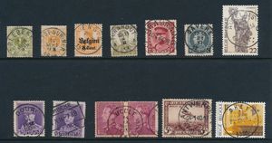 1900/moderne periode, centrale afstempeling, enkele duizenden zegels in 3 albums, zm/m