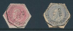 TG 12 en TG 16, mooie centrale afstempelingen van de wereldtentoonstelling te Brussel 1910, voor de specialist, zm