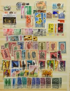 Samenstelling (**/*/0/BRF), diverse landen in 9 insteekboeken, waarbij Scandinavië, Frankrijk, Griekenland, Italië, Nederland, Zwitserland, Belgische gebieden, Commonwealth, Zuid-Amerika, China, Oost-Europa, Reich, Oostenrijk, zm/m/ntz