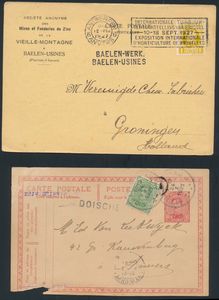 1902/1965 Samenstelling lijnstempels, 29 brieven, of kaarten + 11 fragmenten, alfabetisch geklasseerd, zm/m/ntz