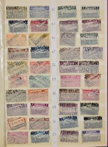 1920/1988 Samenstelling met 1200 spoorwegstempels in insteekboek; waarbij Nord Belge, privélijnen, C-stempels, ook veel West-Vlaanderen, Budingen, Burinnes, zm/m