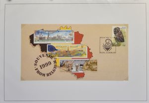 1999/2009 Belgische post in buitenland, 1999 (4 kaarten), 2001 (4 kaarten), 2009 (5 kaarten), totaal 40 kaarten in klasseur, zm