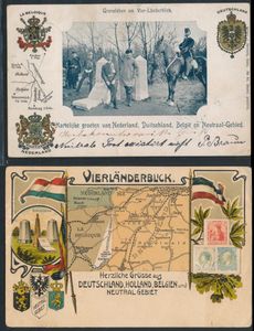 Moresnet, 3 landenpunt, ZK, PWST en zegels, zeer mooie samenstelling (19 stuks + documentatie)